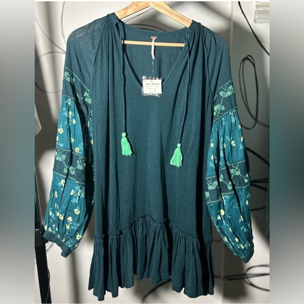 Free People Jade Green Tunic Dress NWT XS